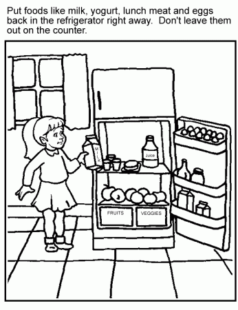 Foods in the Fridge Coloring Pages | Food coloring pages, Candy coloring  pages, Food coloring