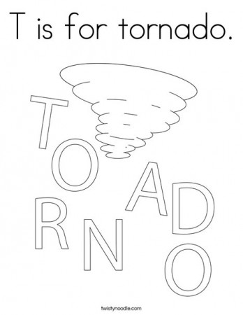 T is for tornado Coloring Page - Twisty Noodle