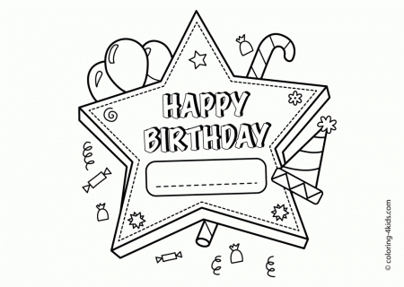 Free Coloring Pages Of Birthday Card Coloring Pages Of Birthday ...