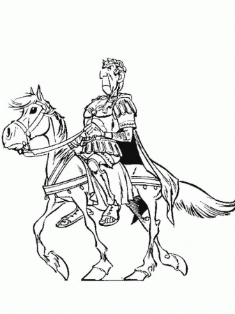 Julius Caesar Riding Horse in the Adventure of Asterix Coloring ...