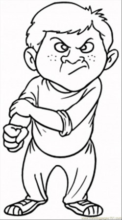 Bully Coloring Page for Kids - Free Emotions Printable Coloring Pages  Online for Kids - ColoringPages101.com | Coloring Pages for Kids