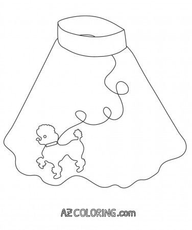 Poodle Skirt Coloring Page