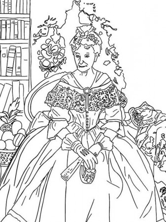The Queen Famous Painting Coloring Pages : Batch Coloring