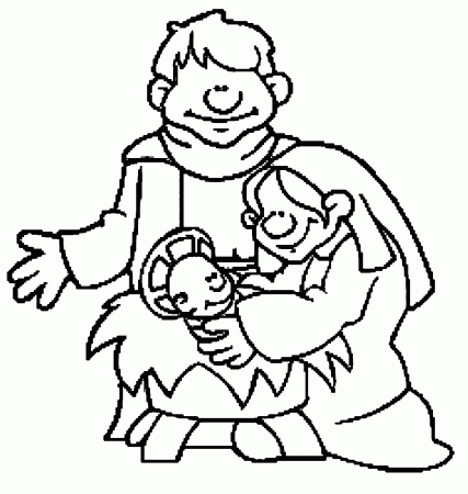 Christmas_holy_family Family Coloring Page | Wecoloringpage