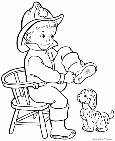 Firefighter Coloring Page - Coloring Pages for Kids and for Adults