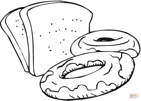 Slices of Bread and Sweets coloring page | Free Printable ...