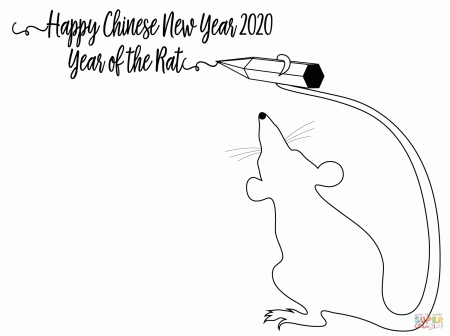 Happy Chinese New Year 2020 coloring page | Free Printable ...