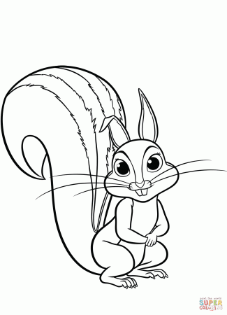 Whatnaught, the Squirrel from Sofia the First coloring page | Free ...