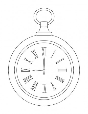 Pocket clock | Clock drawings, Clock, Coloring pages