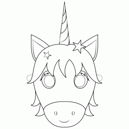 Unicorn Mask coloring page | Free Printable Coloring Pages