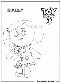 Dolly Toy Story 3 print out coloring pasge - Free Kids Coloring Pages  Printable