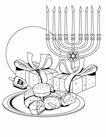 Hanukkah Coloring Pages: Menorahs -