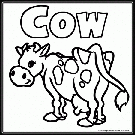 Cow For Kids - Coloring Pages for Kids and for Adults