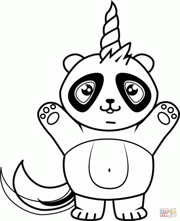 Unicorn Panda coloring page | Free Printable Coloring Pages