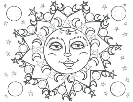 Sun And Moon Coloring Pages For Adults at GetDrawings | Free download