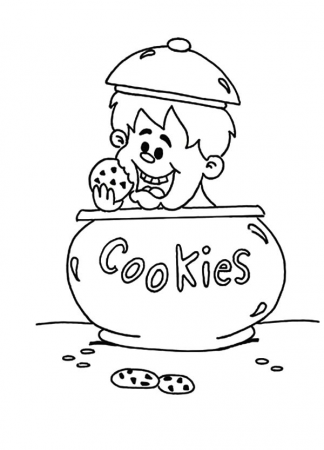 Boy Hiding In Cookie Jar Coloring Pages : Coloring Sky