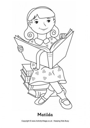Matilda Colouring Page (With images) | Roald dahl books, Roald ...
