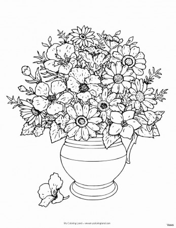 Elegant Vase Of Flowers Coloring Pages - Coloring Gratis