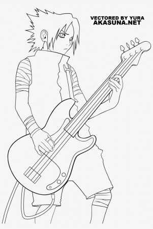 Naruto Coloring Pages Sasuke - Sasuke Guitar Transparent PNG - 1600x2250 -  Free Download on NicePNG
