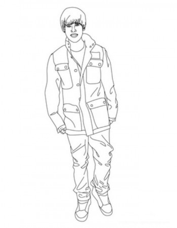 Justin Bieber Stand Up Coloring Page – Printable Justin Bieber 