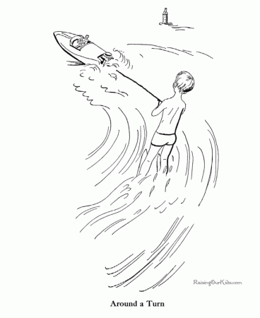 Water skiing coloring page to print 022