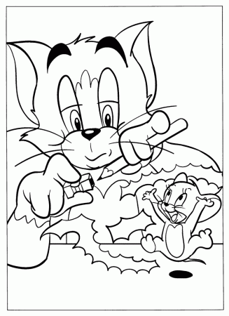 Tom And Jerry In Christmas Day Coloring Page - Christmas Coloring 