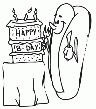 Happy Birthday Cake Coloring Page