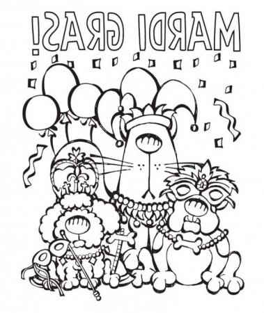 With A Festive Mardi Gras Coloring Page - Kids Colouring Pages