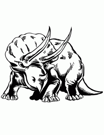 Realistic Triceratops Dinosaur Coloring Page | HM Coloring Pages