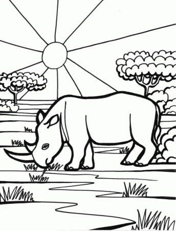 Rhinoceros coloring page - Animals Town - animals color sheet ...