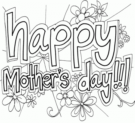 Cake Mother's Day Coloring Page For Kids - Mothers day Coloring 