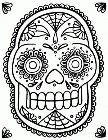 Day Of The Dead Skulls Coloring