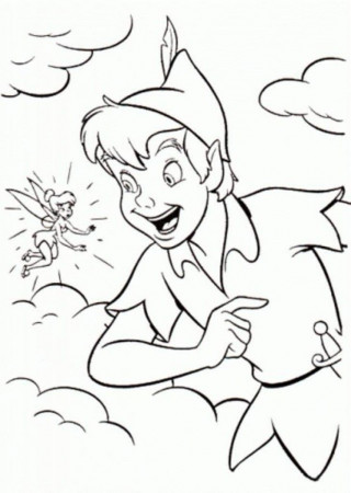 Educational Peter Pan And Tinkerbell Coloring Page - deColoring
