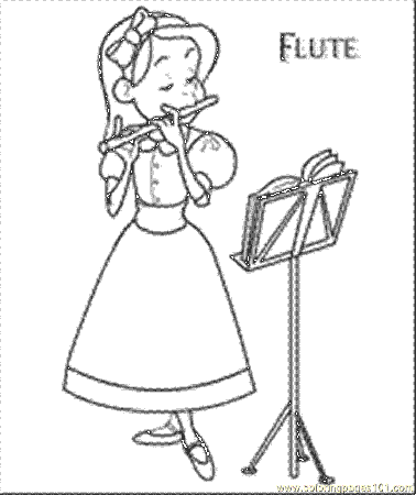 Coloring Pages Flute (Entertainment > Instruments) - free 