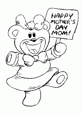 Free Mother's Day Bear Coloring Sheet - Homeschool Helper