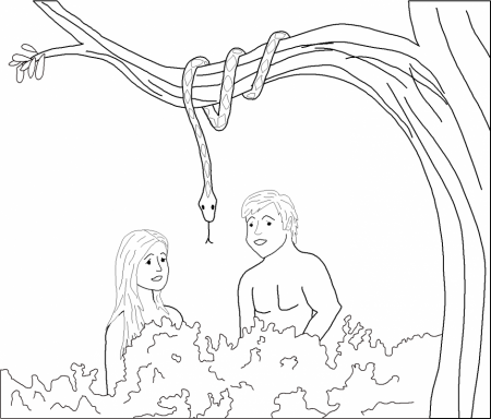 Adam And Eve Under The Apple Adam And Eve Coloring Pages 199163 