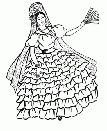 Flamenco dancer Colouring Pages