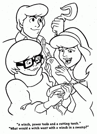 The Gang with Tools Scooby Doo Coloring Pages
