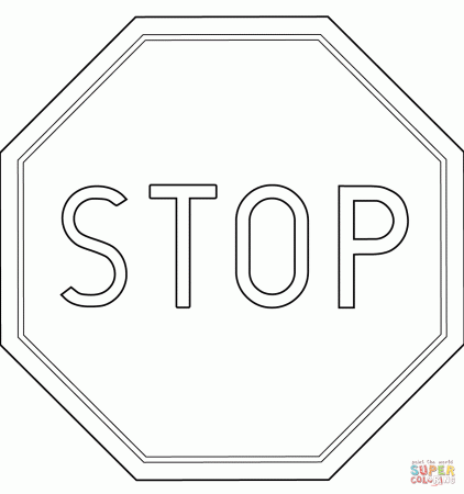 Poland Stop Road Sign B-20 coloring page | Free Printable Coloring ...