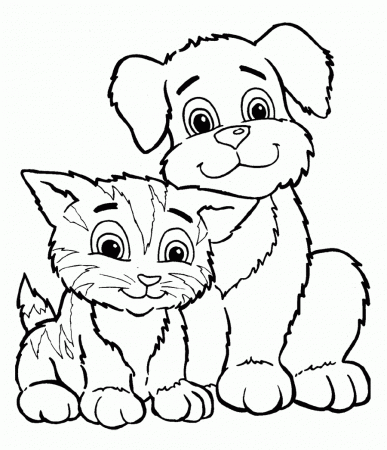 Puppy Kitten Coloring Pages - High Quality Coloring Pages