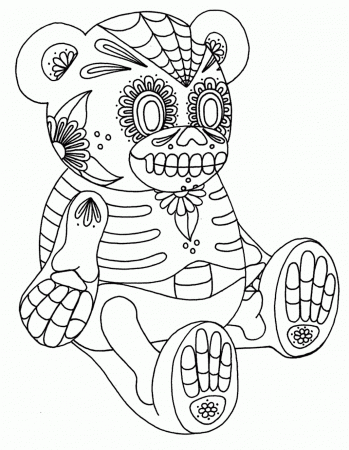 12 Pics of Sugar Skull Coloring Pages Animal Designs - Day of Dead ...
