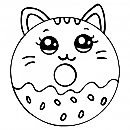 Cute Cat Coloring Page Vector Art, Icons, and Graphics for Free Download