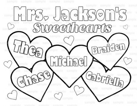Valentine's Day Teacher's Classroom Coloring Page PDF - Etsy