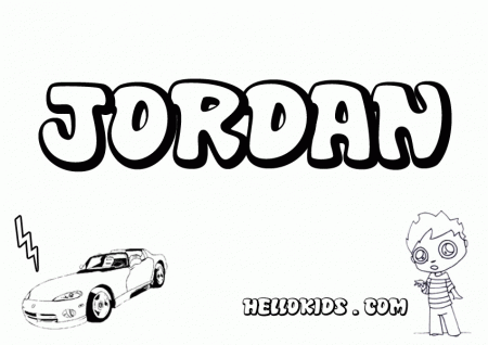 kids name coloring pages, Jordan boy name to color