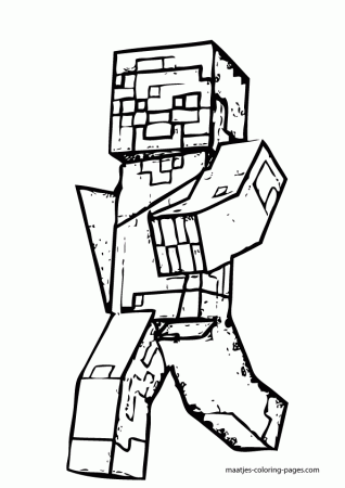 Minecraft Zombie Coloring Pages Related Keywords & Suggestions ...
