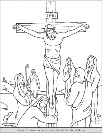 Stations of the Cross Coloring Pages - The Catholic Kid | Cross coloring  page, Jesus coloring pages, Bible coloring pages