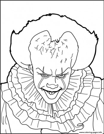 Scary Clown Pennywise Coloring Pages Printable