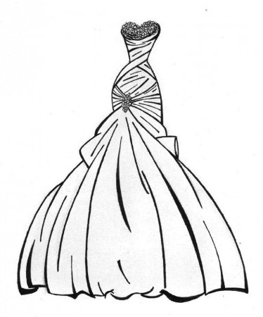 Wedding Dress Coloring Pages for Girls | Coloring pages for girls, Princess coloring  pages, Wedding coloring pages