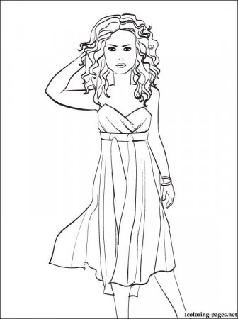 Shakira penciling to color | Coloring pages