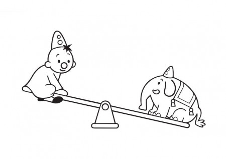 Bumba On The Seesaw With A Circus Elephant Coloring Page | Free ...